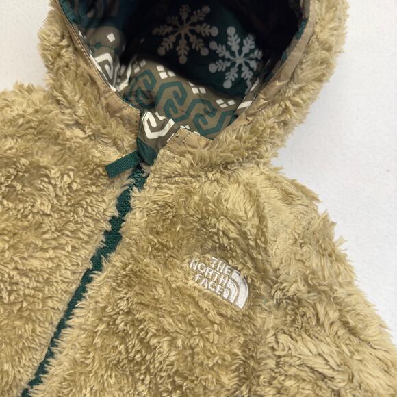 The North Face Baby 0-3M Reversible Mount Chimbo Full-Zip Hooded Jacket Green - Picture 7 of 9